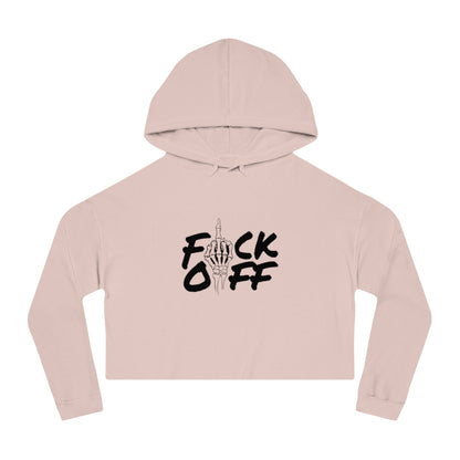 F*CK OFF Cropped Hooded Sweatshirt