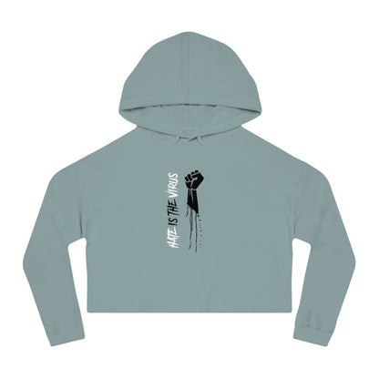 HATE IS THE VIRUS Cropped Hooded Sweatshirt