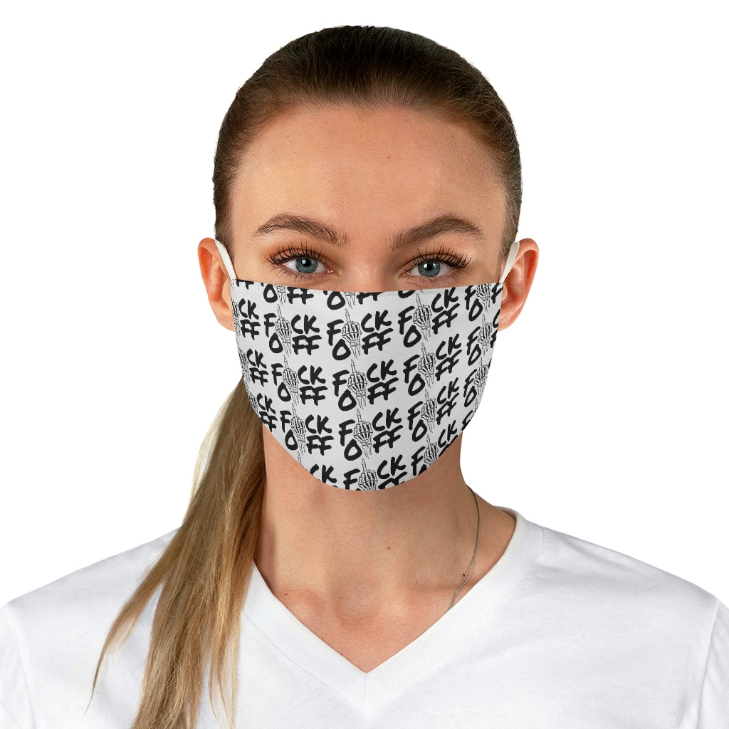 F*CK OFF AOP WHITE Fabric Face Mask