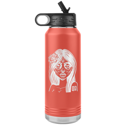 QB CLASSY DAY OF THE DEAD 32 OZ WATER BOTTLE