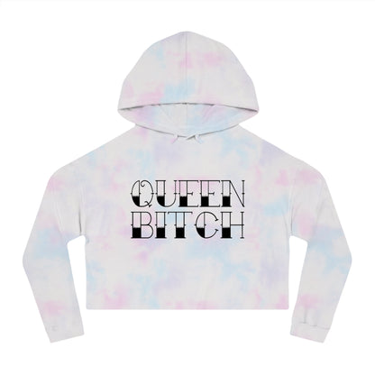 QUEEN BITCH Cropped Hooded Sweatshirt
