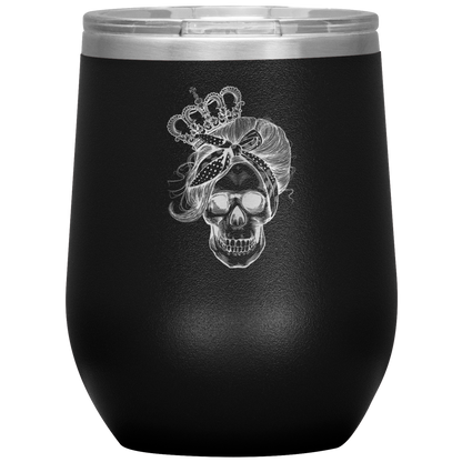 LONG LIVE THE QUEEN SKULL WINE TUMBLER
