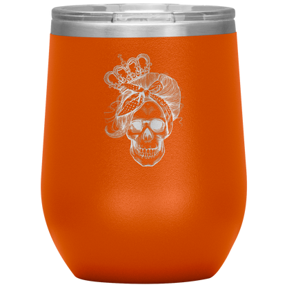 LONG LIVE THE QUEEN SKULL WINE TUMBLER