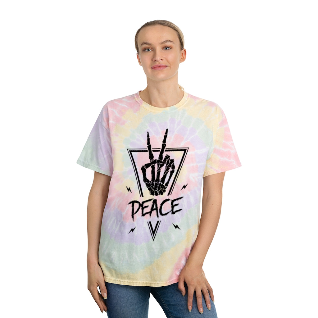 PEACE OUT Tie-Dye Tee / Spiral