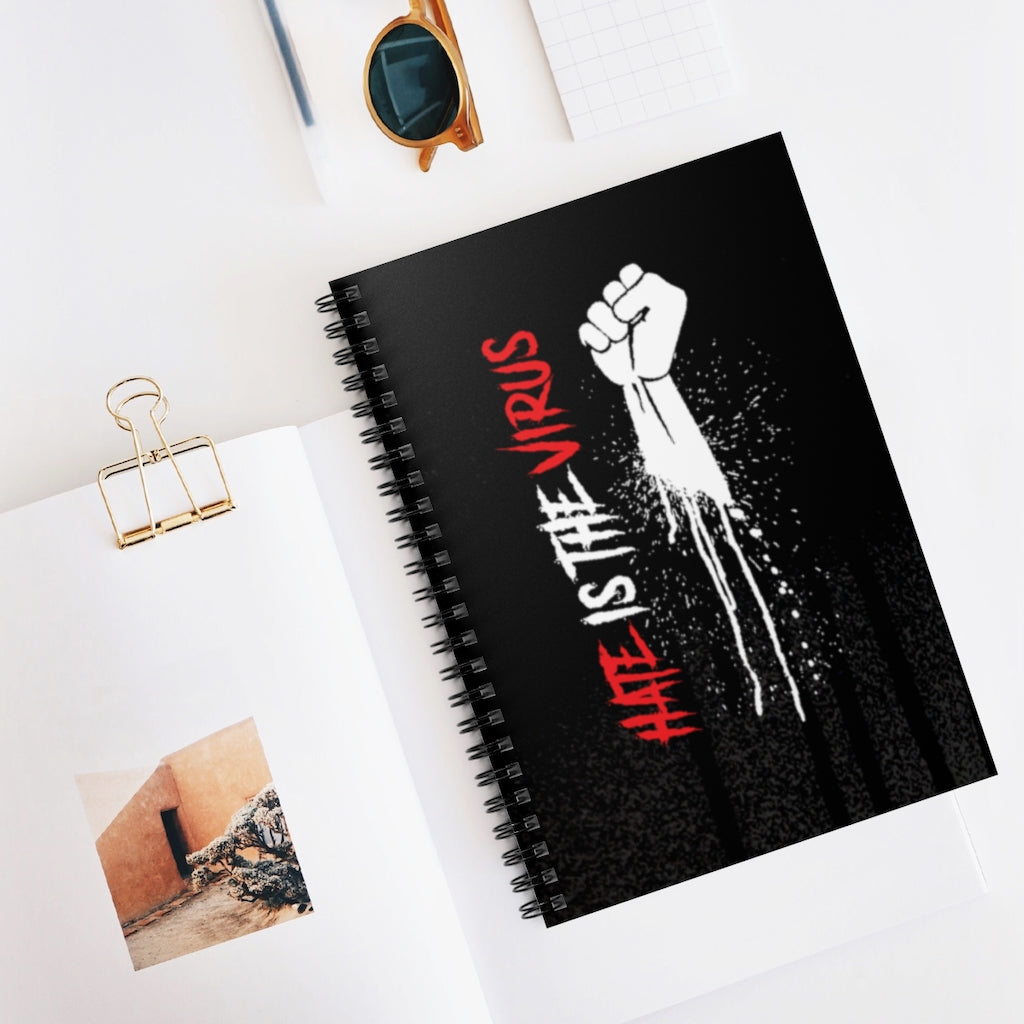 HATE IS THE VIRUS DRIP Spiral Notebook - Ruled Line