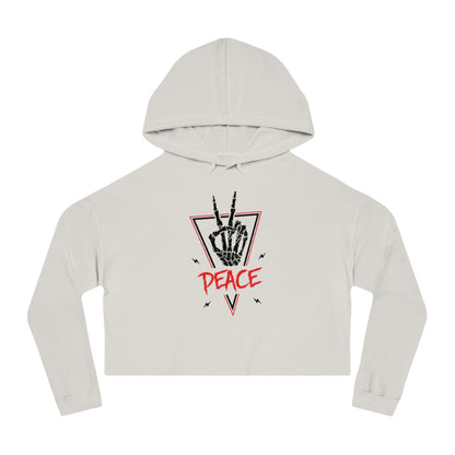 PEACE OUT Cropped Hooded Sweatshirt