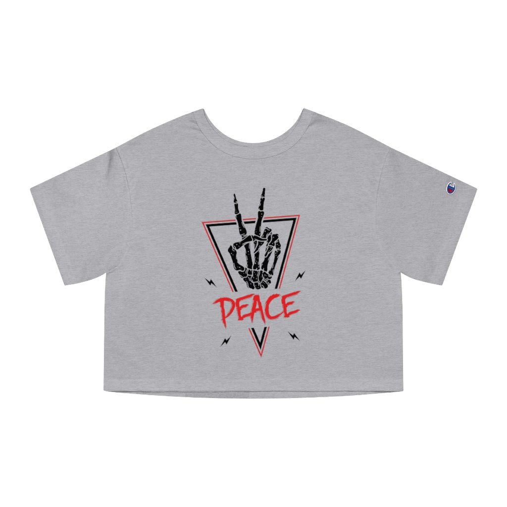 PEACE OUT Champion Women's Heritage Cropped T-Shirt