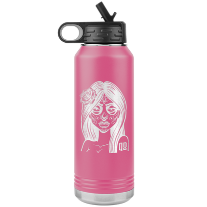 QB CLASSY DAY OF THE DEAD 32 OZ WATER BOTTLE