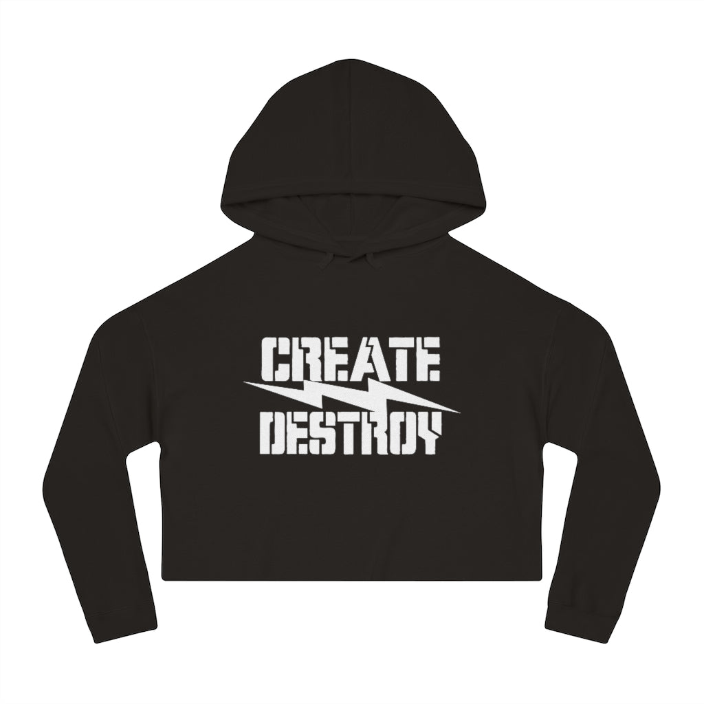 CREATE DESTROY Cropped Hooded Sweatshirt