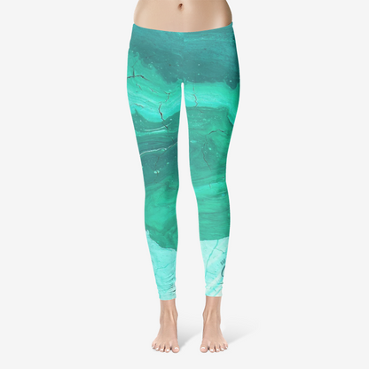 BAD ASS BITCHES CLUB TEAL Temp Control Cotton Leggings
