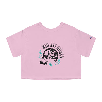 BAD ASS HUMAN SKULL Champion Women's Heritage Cropped T-Shirt