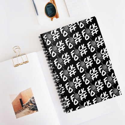 F*CK OFF BLACK Spiral Notebook - Ruled Line