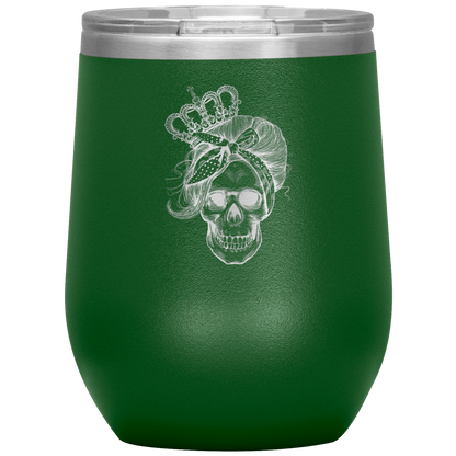 LONG LIVE THE QUEEN SKULL WINE TUMBLER