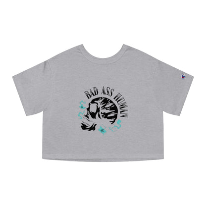 BAD ASS HUMAN SKULL Champion Women's Heritage Cropped T-Shirt