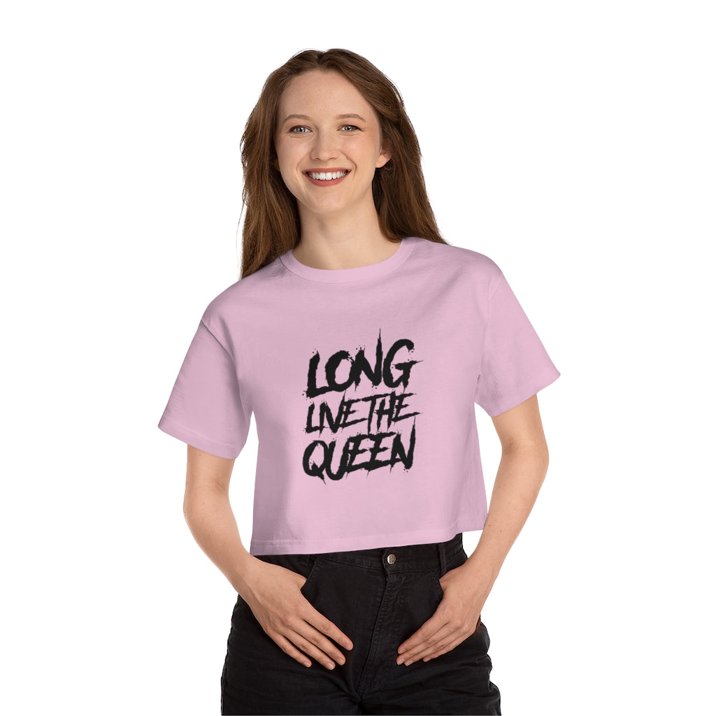 LONG LIVE THE QUEEN Champion Women's Heritage Cropped T-Shirt