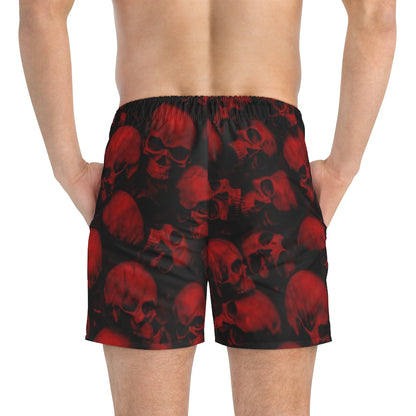 GRUMPY ASS GUYS CLUB RED SKULLS Swim Trunks
