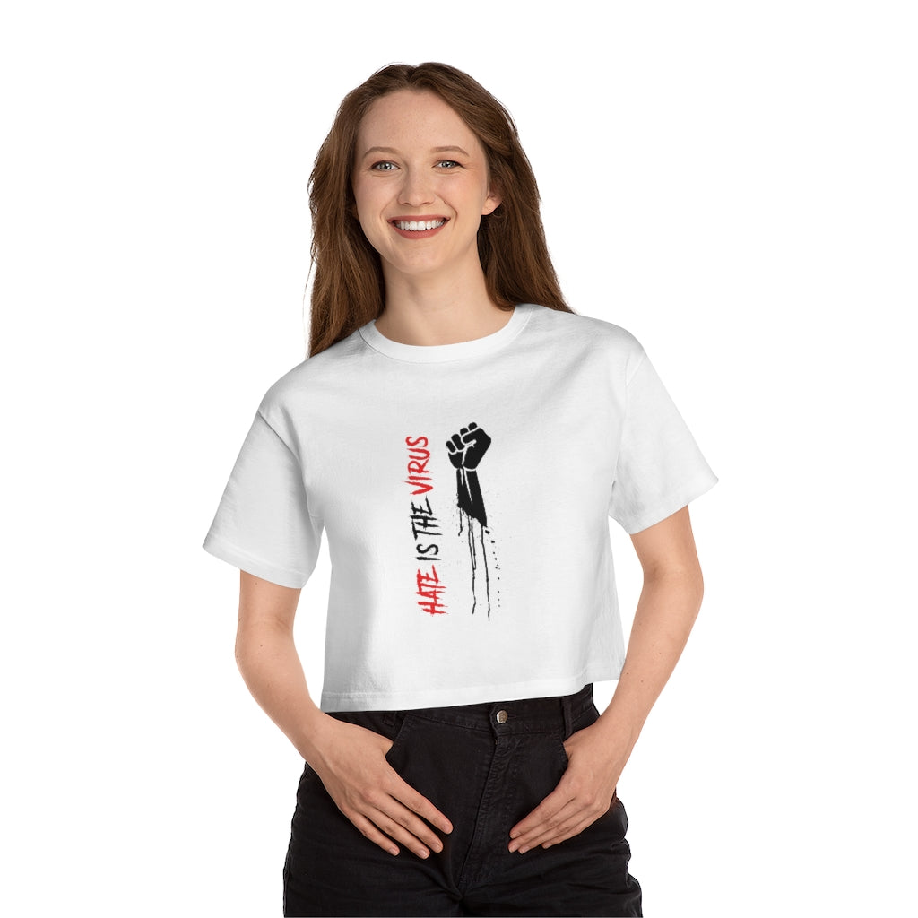 HATE IS THE VIRUS Champion Women's Heritage Cropped T-Shirt