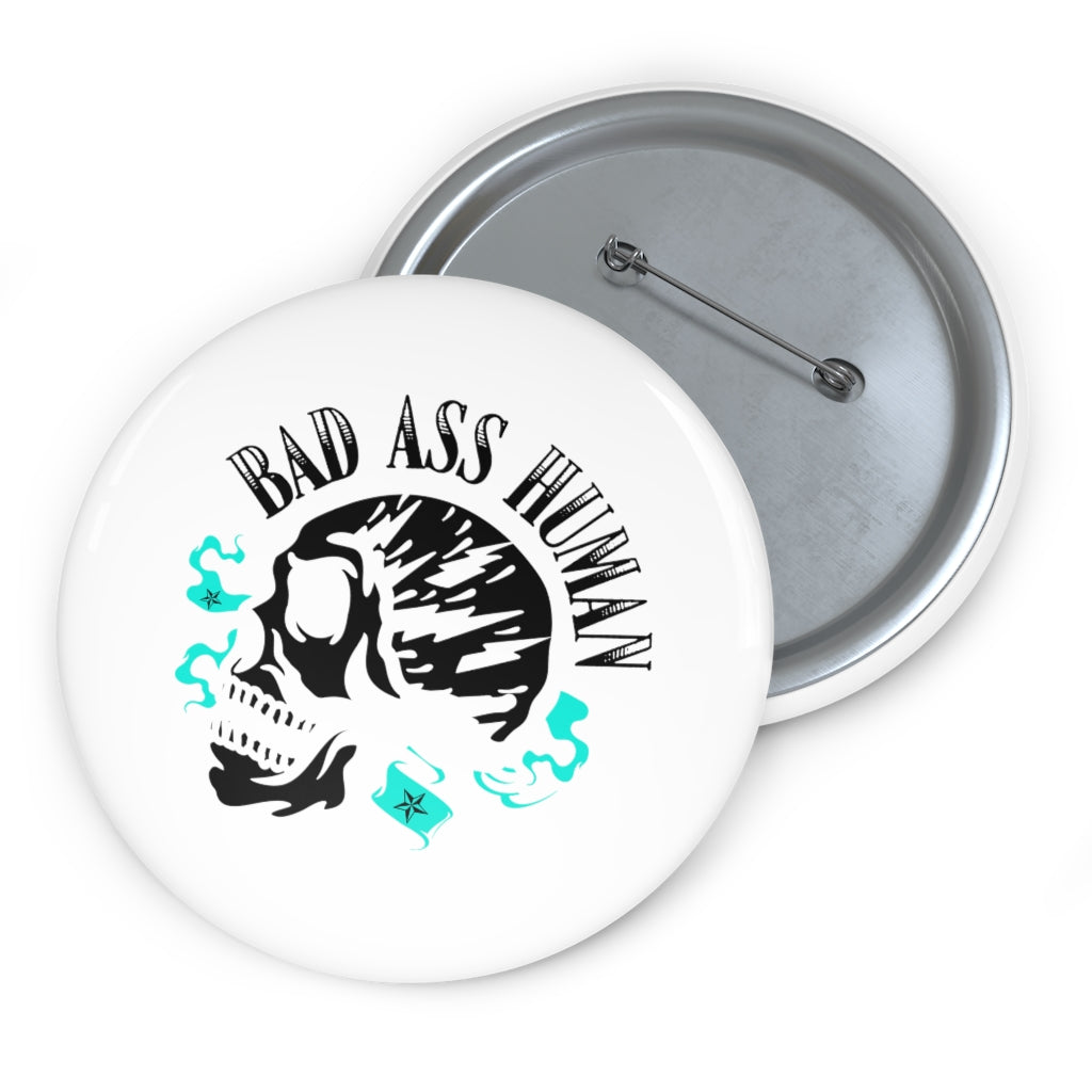 BAD ASS HUMAN MOHAWK Pin Buttons