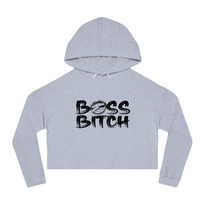 BOSS BITCH BULLET Cropped Hooded Sweatshirt