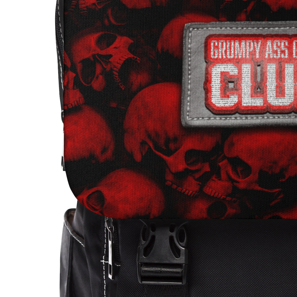 GRUMPY ASS GUYS CLUB RED SKULL Casual Shoulder Backpack