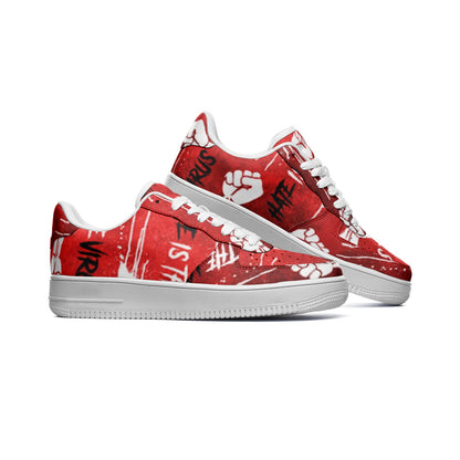 HATE IS THE VIRUS Low Top Leather Sneakers