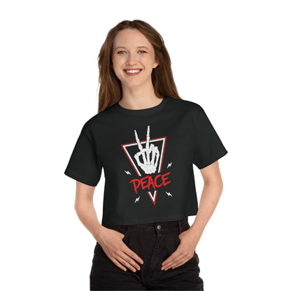 PEACE OUT Champion Women's Heritage Cropped T-Shirt