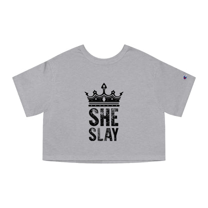 SHE SLAY Champion Women's Heritage Cropped T-Shirt