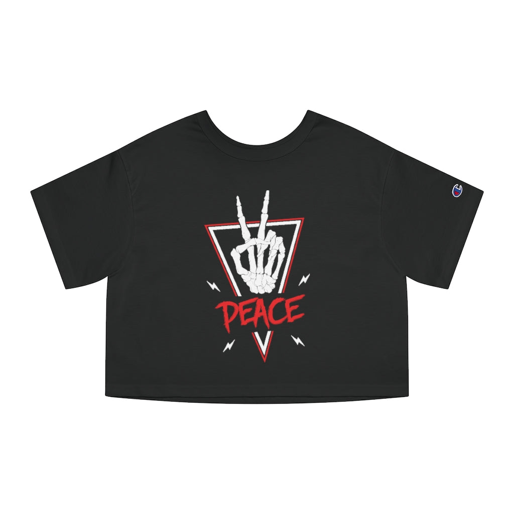 PEACE OUT Champion Women's Heritage Cropped T-Shirt