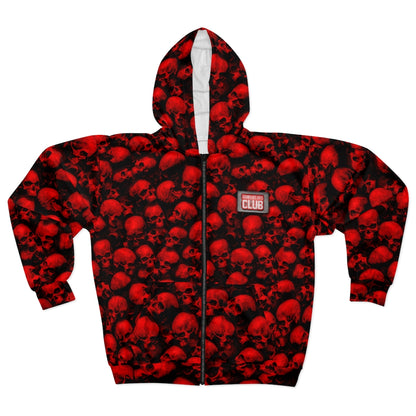 GRUMPY ASS GUYS CLUB RED SKULL Zip Hoodie