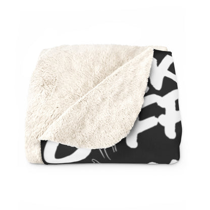 F*CK OFF BLACK Sherpa Fleece Blanket