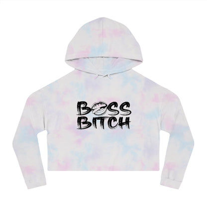 BOSS BITCH BULLET Cropped Hooded Sweatshirt