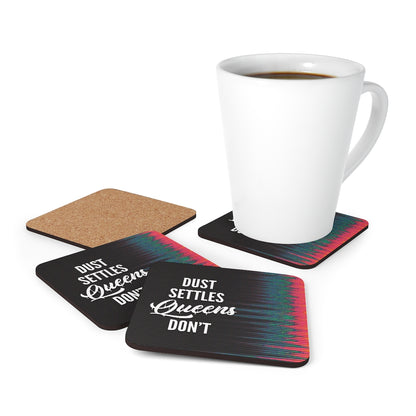 QUEENS DON'T SETTLE Corkwood Coaster Set
