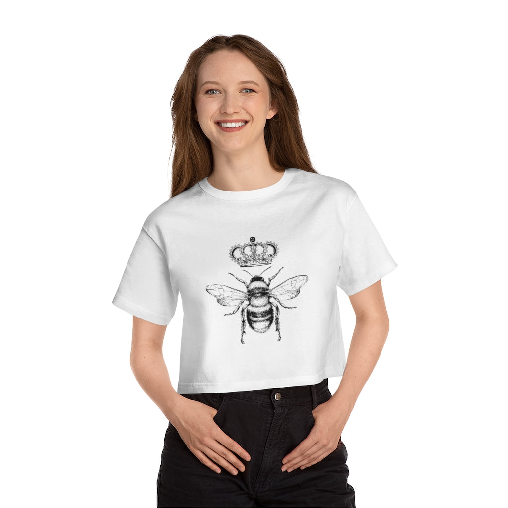 QB CLASSY QUEEN BEE Champion Women's Heritage Cropped T-Shirt