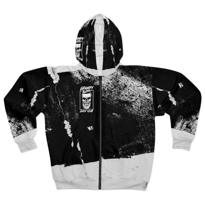 GRUMPY GUYS CLUB SKULL STRIPE Zip Hoodie