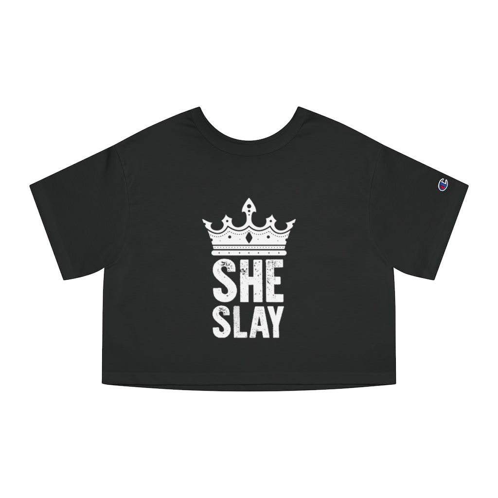 SHE SLAY Champion Women's Heritage Cropped T-Shirt