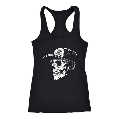 BAD ASS HUMAN SKULLCAP WOMENS RACERBACK TANK