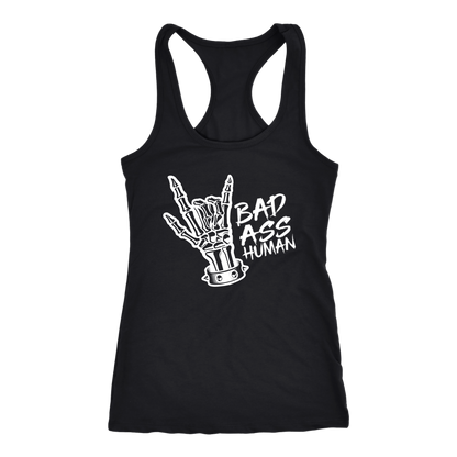 BAD ASS HUMAN SKULL HAND RACERBACK TANK