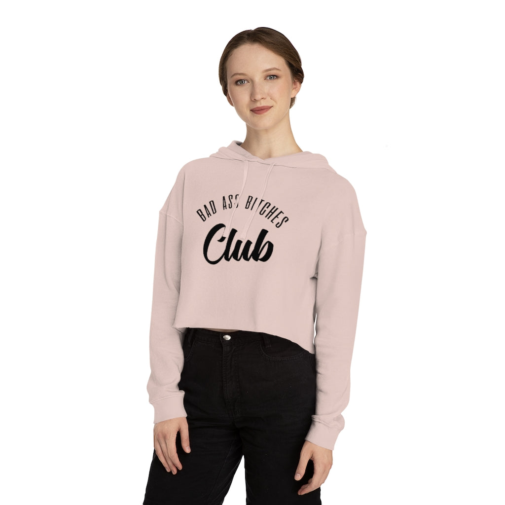 BAD ASS BITCHES CLUB Cropped Hooded Sweatshirt