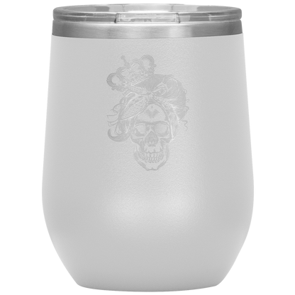 LONG LIVE THE QUEEN SKULL WINE TUMBLER