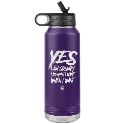 YES I AM GRUMPY 32 OZ WATER BOTTLE