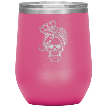 LONG LIVE THE QUEEN SKULL WINE TUMBLER