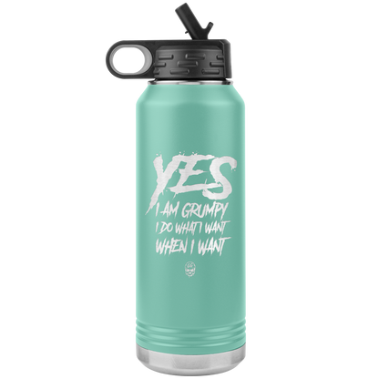YES I AM GRUMPY 32 OZ WATER BOTTLE