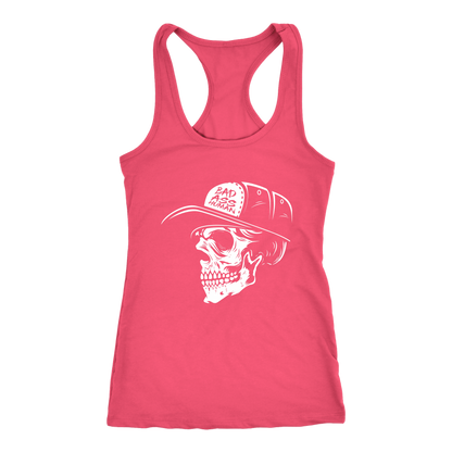 BAD ASS HUMAN SKULLCAP WOMENS RACERBACK TANK