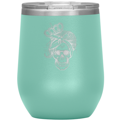 LONG LIVE THE QUEEN SKULL WINE TUMBLER
