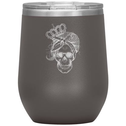 LONG LIVE THE QUEEN SKULL WINE TUMBLER