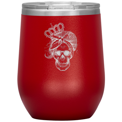 LONG LIVE THE QUEEN SKULL WINE TUMBLER