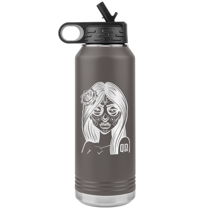QB CLASSY DAY OF THE DEAD 32 OZ WATER BOTTLE