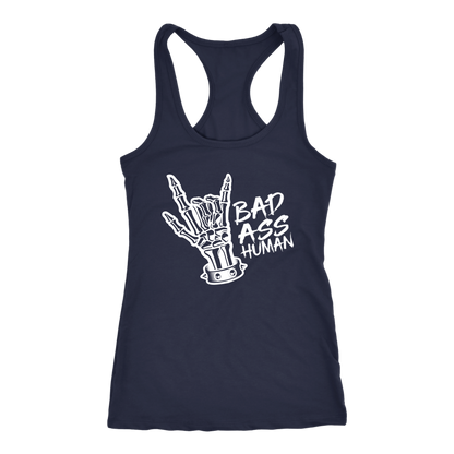 BAD ASS HUMAN SKULL HAND RACERBACK TANK