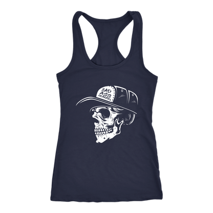 BAD ASS HUMAN SKULLCAP WOMENS RACERBACK TANK
