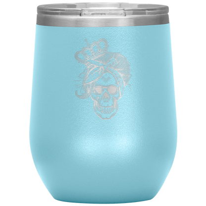 LONG LIVE THE QUEEN SKULL WINE TUMBLER
